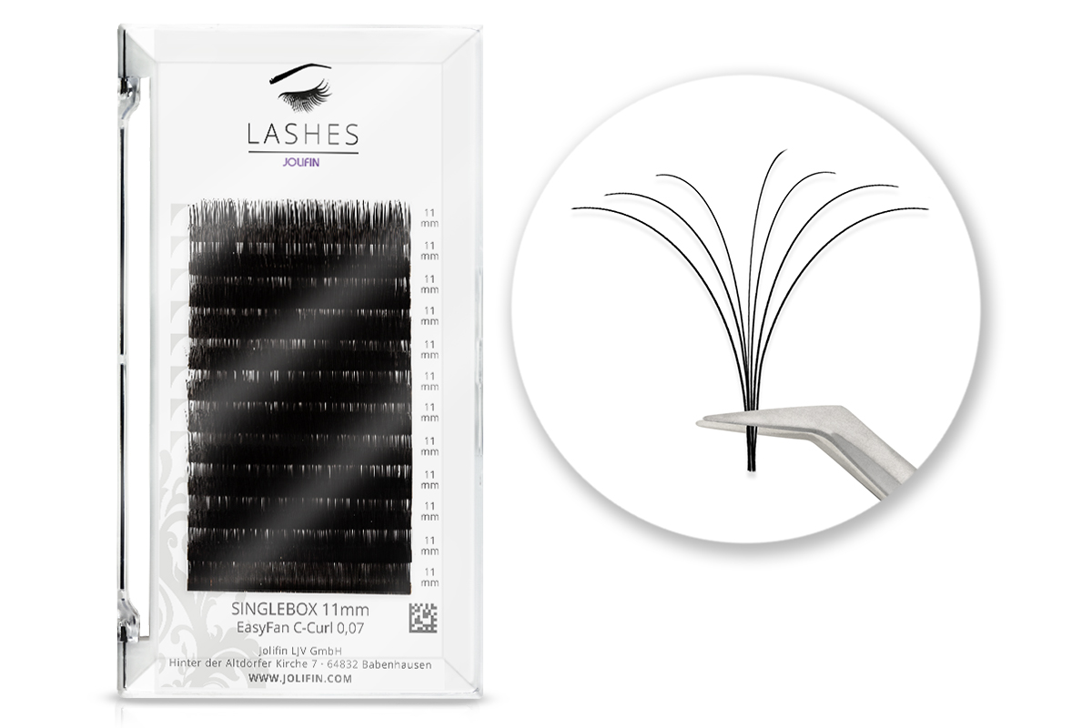 Jolifin Lashes - EasyFan - SingleBox 11mm C-Curl 0,07 