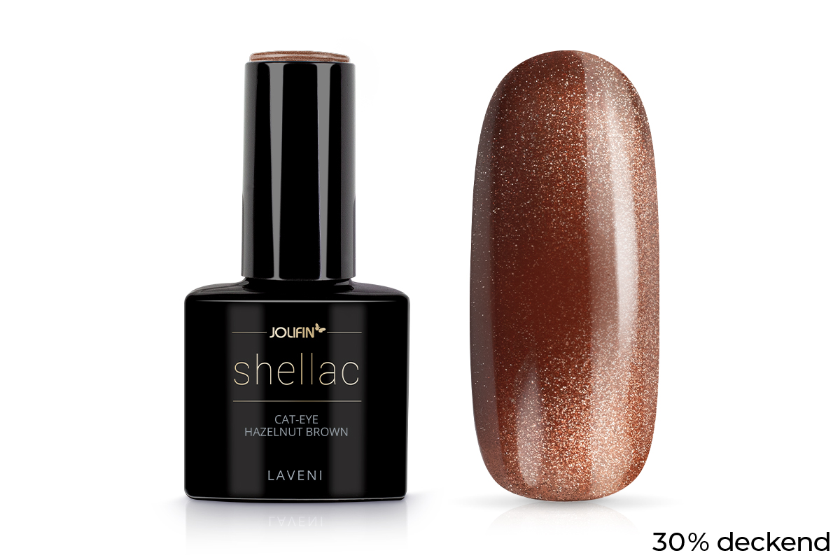 Jolifin LAVENI Shellac - Cat-Eye hazelnut brown 10ml
