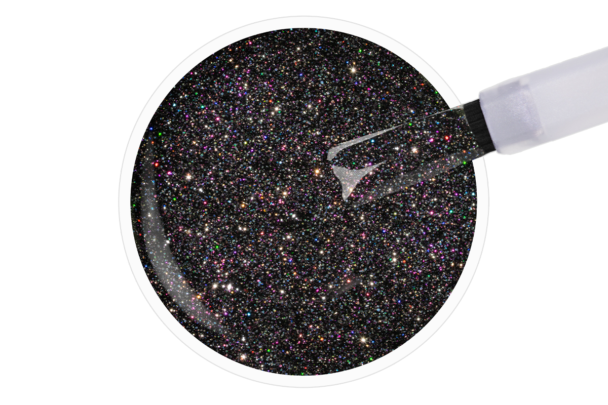 Jolifin LAVENI Shellac PeelOff - black hologramm Glitter 10ml