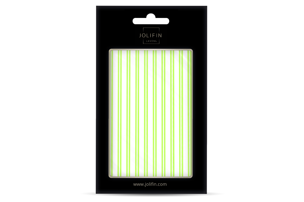 Jolifin LAVENI XL Sticker - Stripes neon-green flash