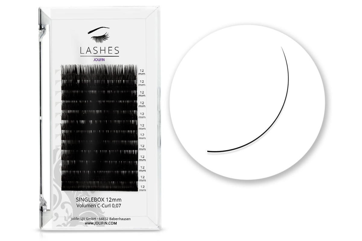 Jolifin Lashes - SingleBox 12mm - Volumen C-Curl 0,07