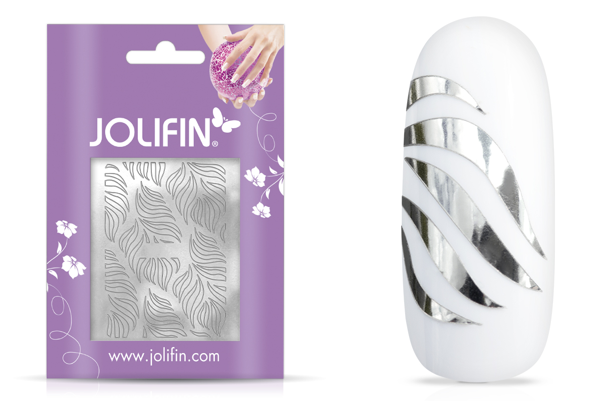 Jolifin Metallic Sticker - Waves silver chrome