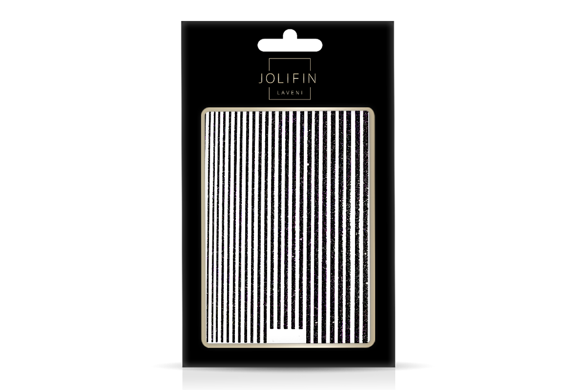Jolifn LAVENI XL Sticker - Glitter Stripes black hologramm