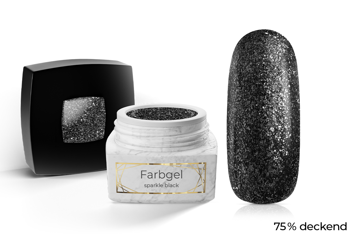 Jolifin LAVENI PRO Farbgel - sparkle black 5ml