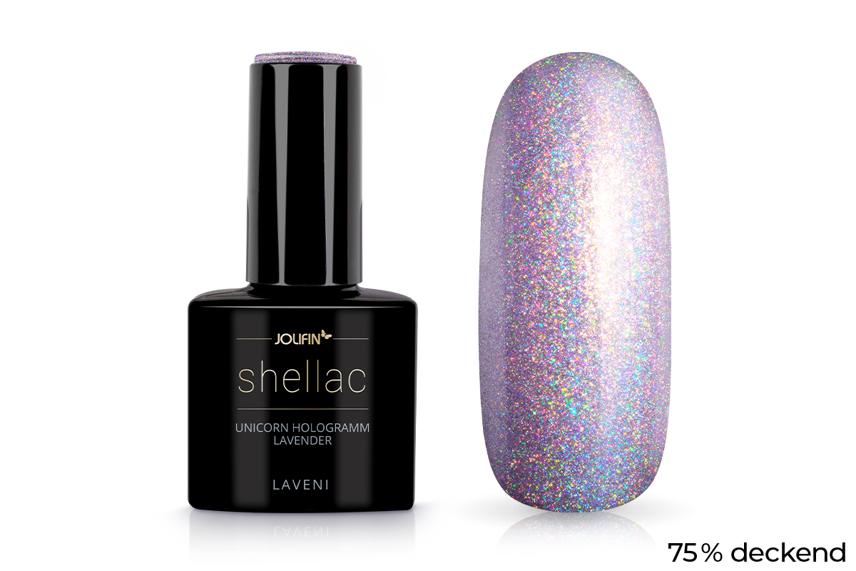 Jolifin LAVENI Shellac - unicorn hologramm lavender 10ml