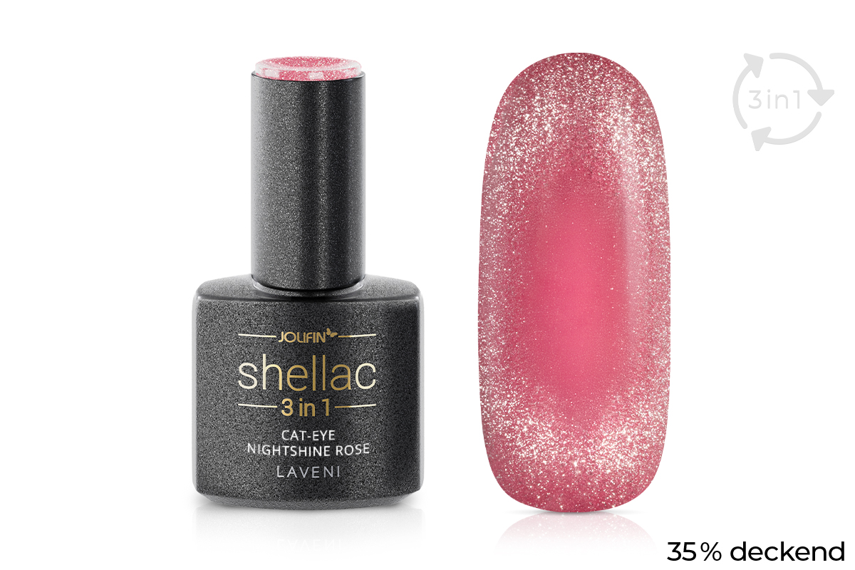 Jolifin LAVENI 3in1 Shellac - Cat-Eye Nightshine rose 10ml