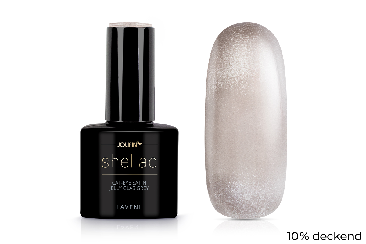 Jolifin LAVENI Shellac - Cat-Eye Satin Jelly Glas grey 10ml