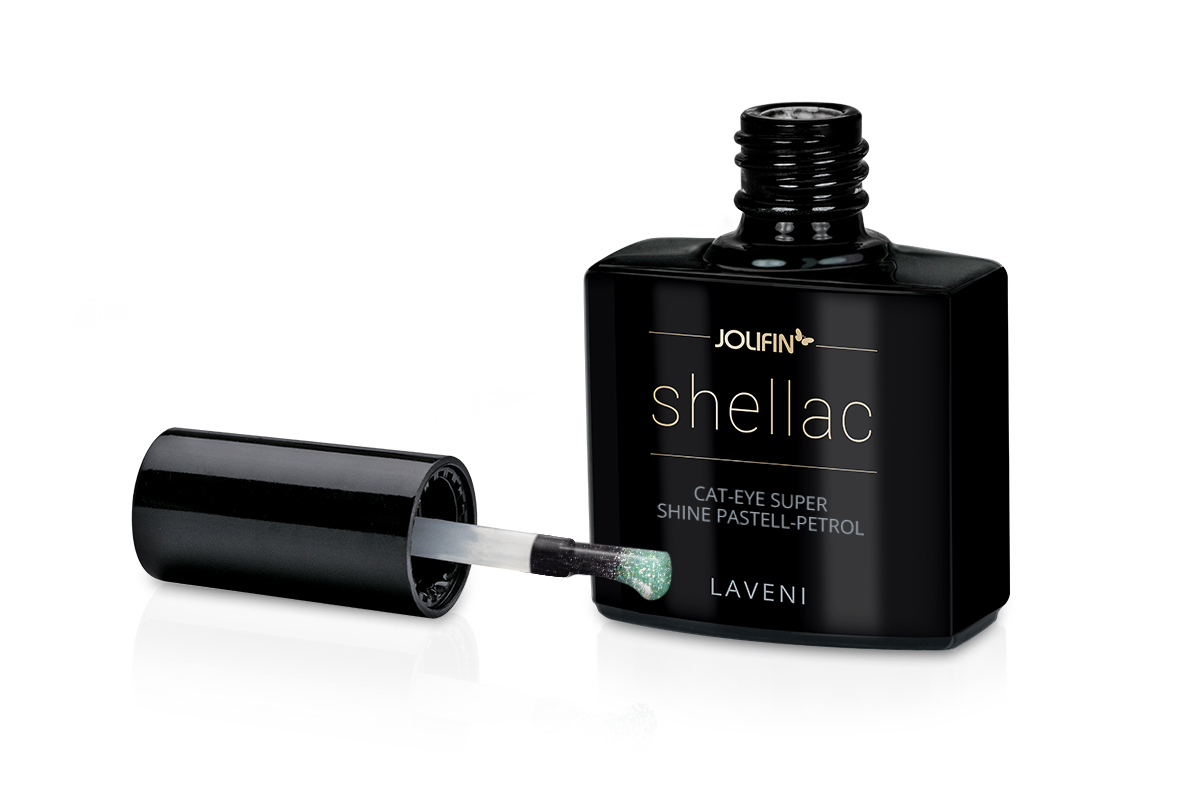 Jolifin LAVENI Shellac - Cat-Eye super shine pastell-petrol 10ml