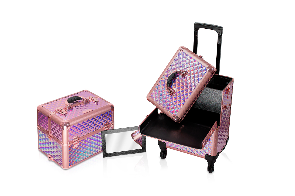 Jolifin Trolley Koffer - rosy hologramm