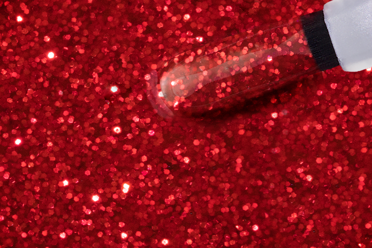 Jolifin LAVENI Shellac - red Glitter 10ml