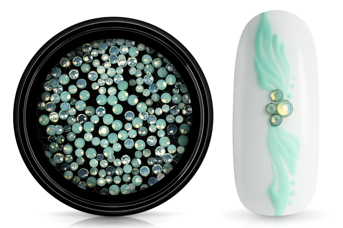Jolifin LAVENI Strasssteine 150 Stück - Opal mint