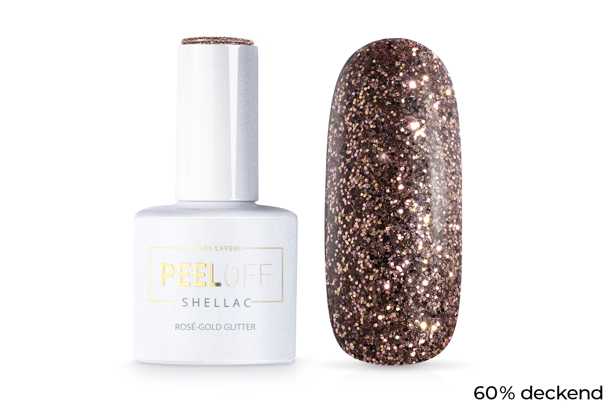 Jolifin LAVENI Shellac PeelOff - rose-gold glitter 10ml