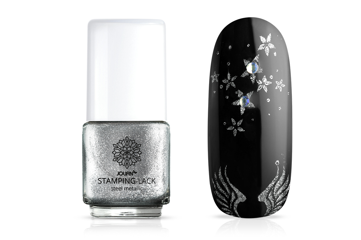 Jolifin Stamping-Lack - steel metallic 12ml