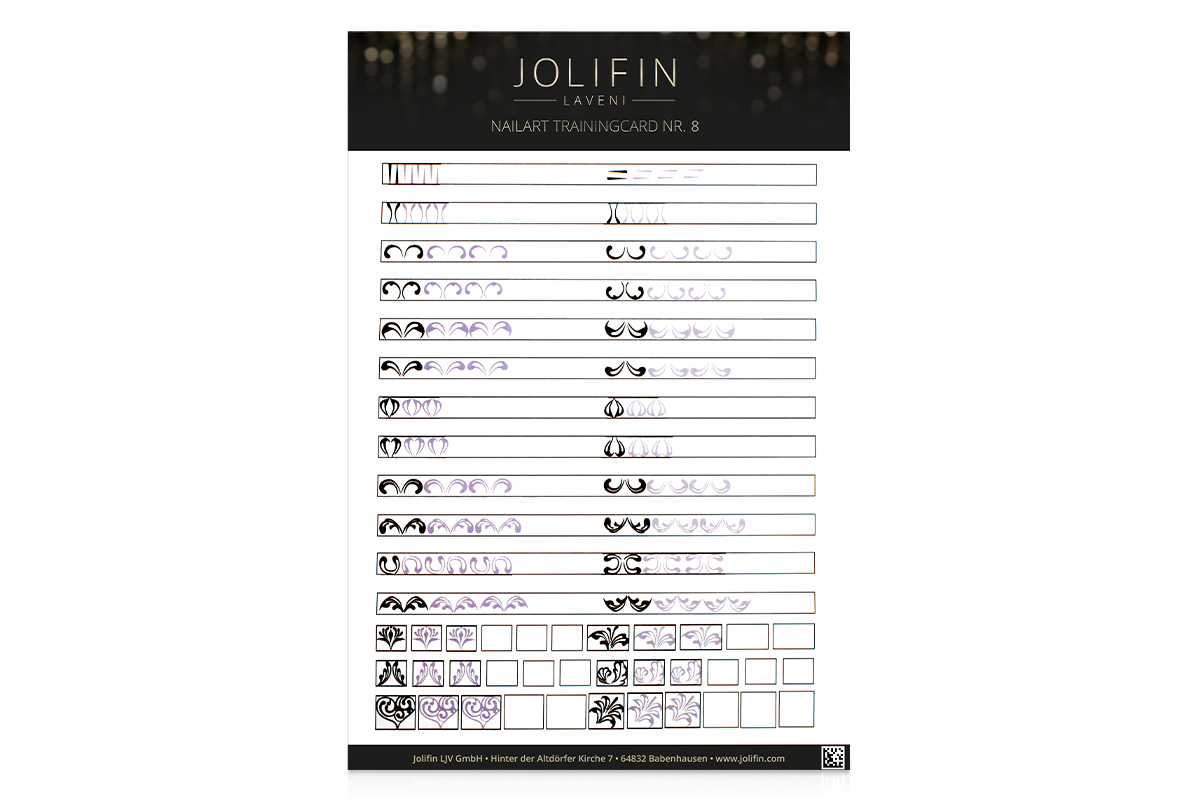 Jolifin LAVENI Nailart Trainingcard Nr. 8