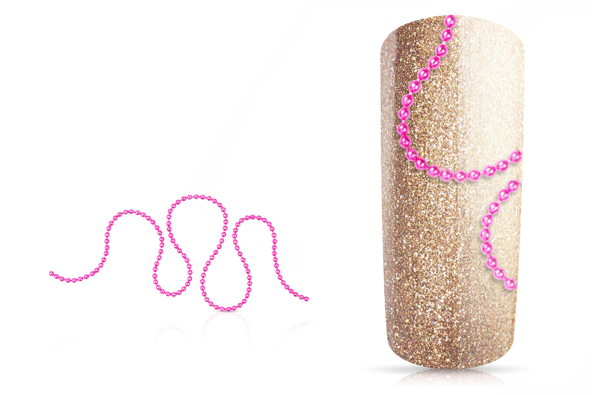 Jolifin Nail Art Pearl Necklace - pink