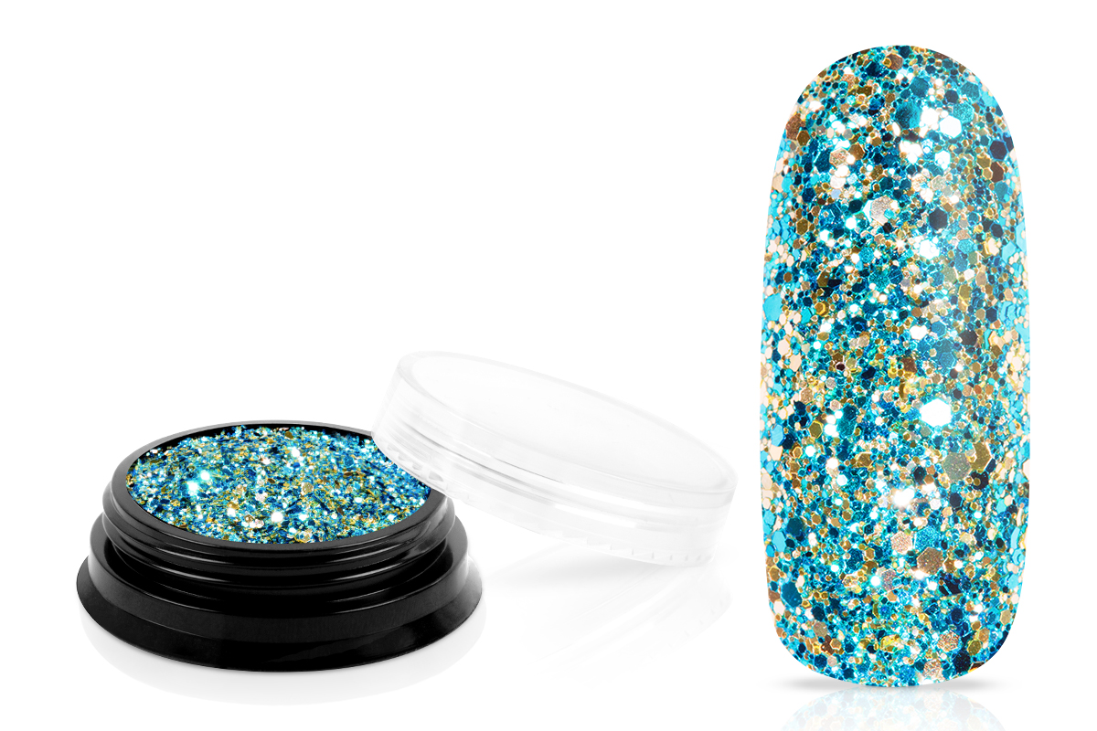 Jolifin LAVENI Luxury Glitter - silver türkis