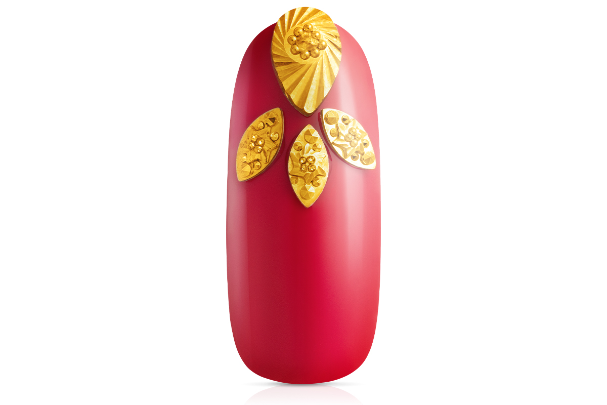 Jolifin Strass-Display - goldene Ornamente