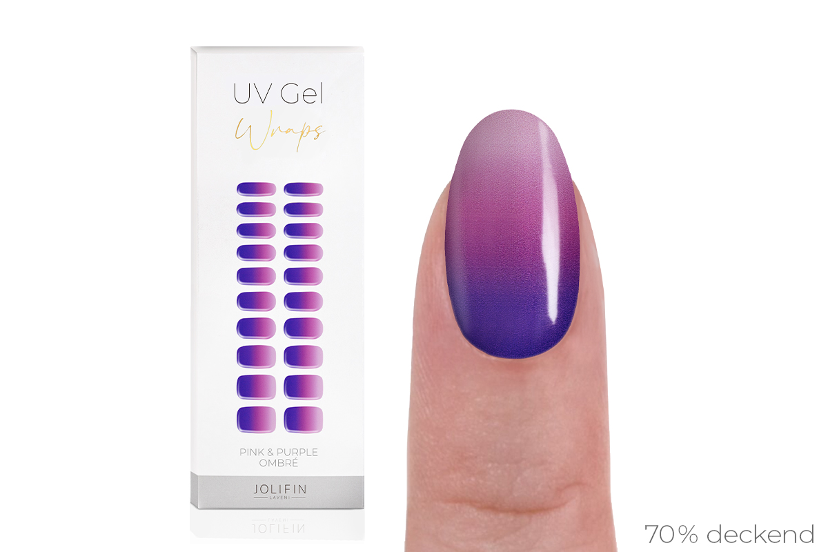 Jolifin LAVENI UV Gel Wraps - pink & purple ombré