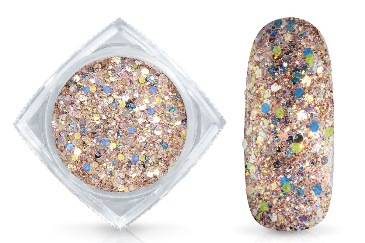 Jolifin LAVENI Luxury Glitter Hologram - silver-champagne