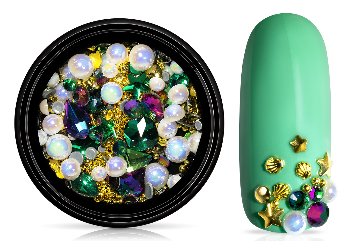 Jolifin LAVENI Luxury Nail Art Mix - gold & emerald