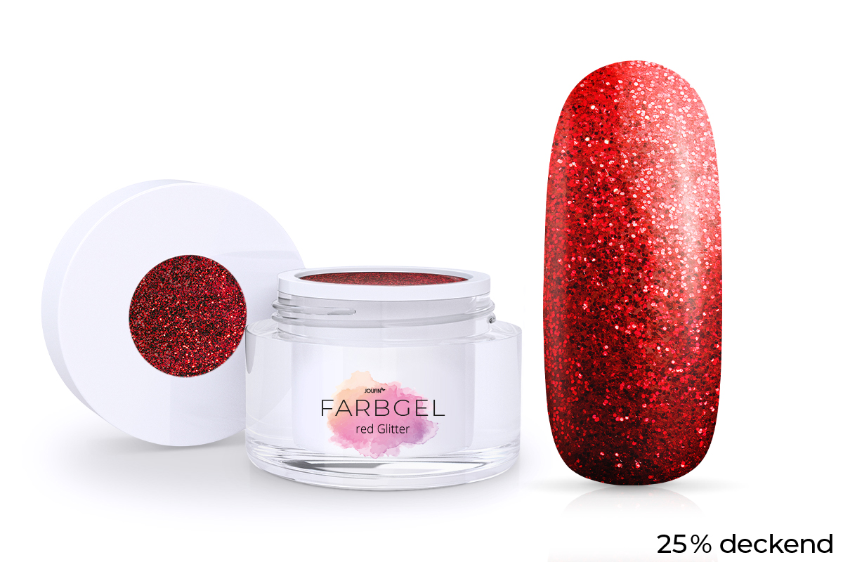 Jolifin Farbgel red Glitter 5ml