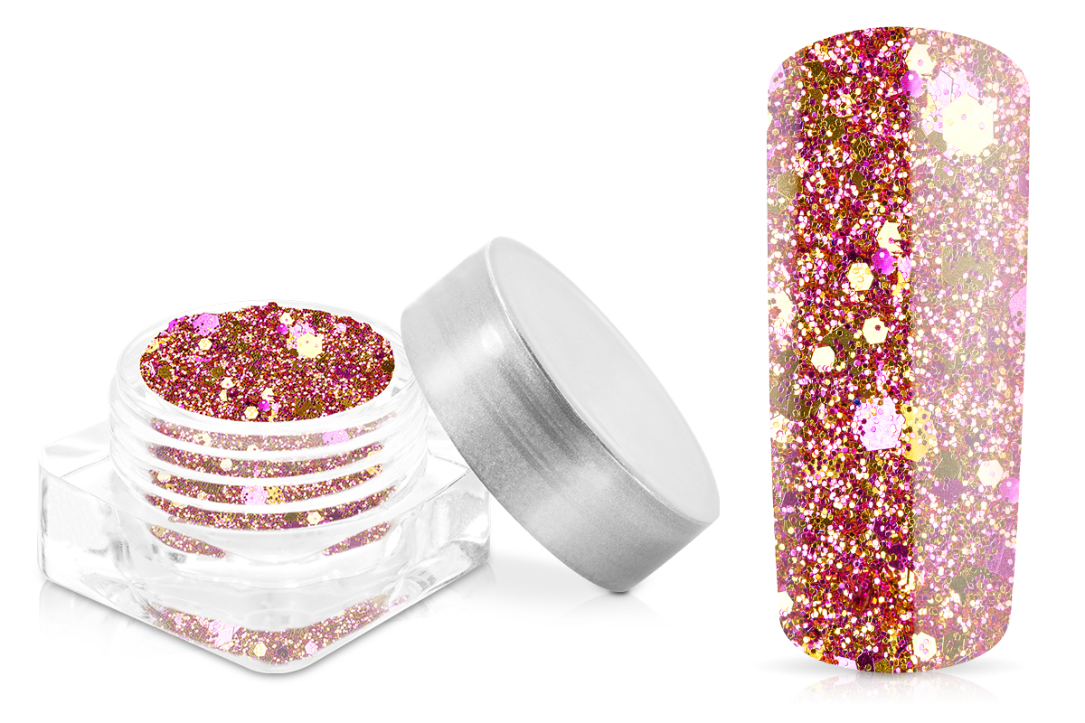 Jolifin Hexagon Glittermix pink-gold