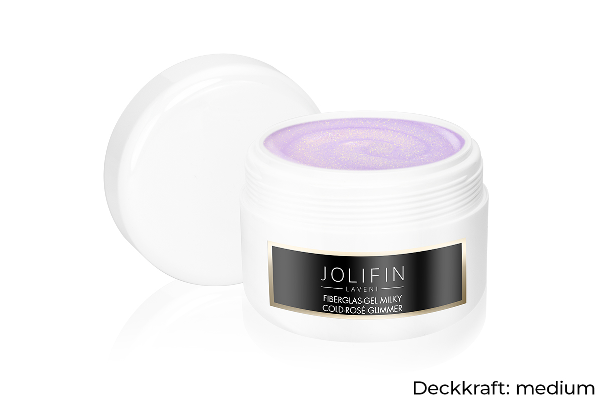 Jolifin LAVENI Refill - Fiberglas-Gel milky cold-rosé Glimmer 250ml