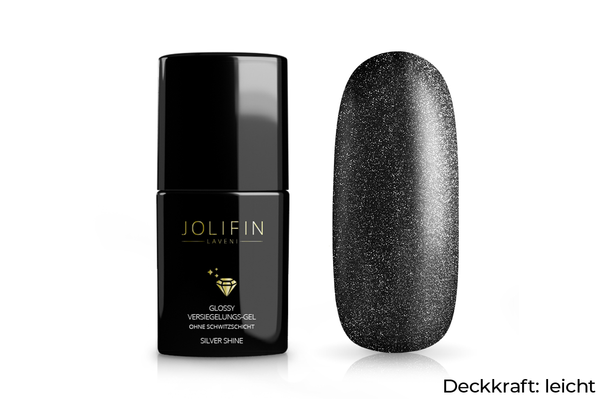 Jolifin LAVENI Glossy Versiegelungs-Gel o. Schwitzschicht - silver shine 11ml