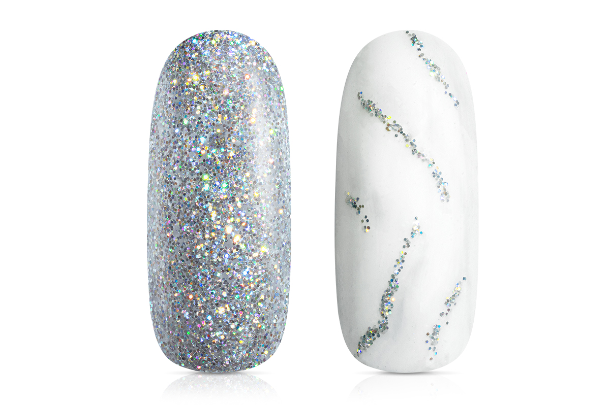 Jolifin LAVENI PRO colour gel - silver hologram glitter 5ml