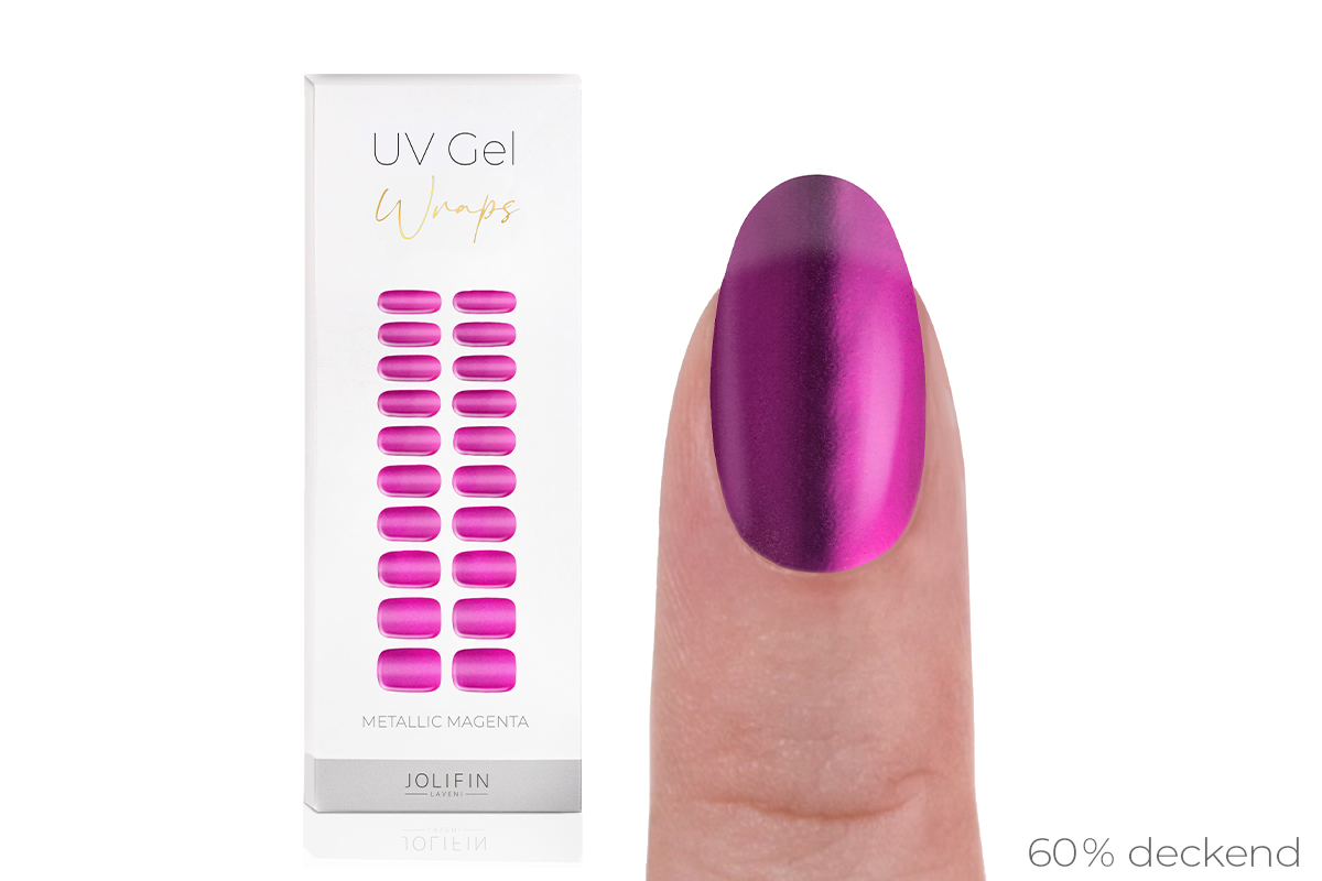 Jolifin LAVENI UV Gel-Wraps - metallic magenta