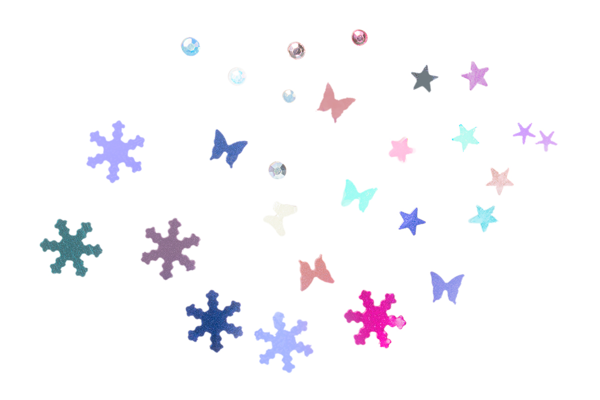 Jolifin Inlay & Rhinestone Display XL - Nightshine pink & blue