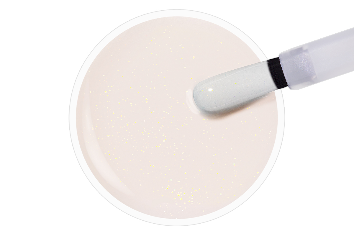 Jolifin LAVENI Shellac - milky white gold Glimmer 10ml