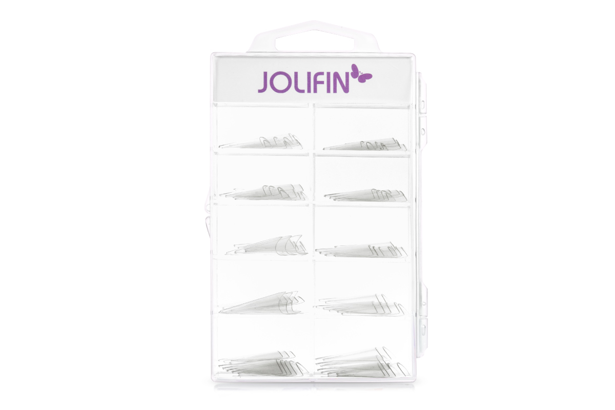 Jolifin 100er Tipbox - classic Stiletto clear