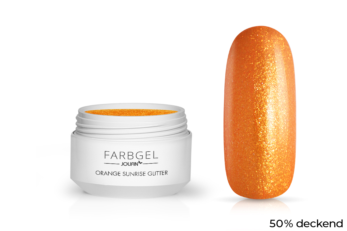 Jolifin Farbgel orange sunrise Glitter 5ml
