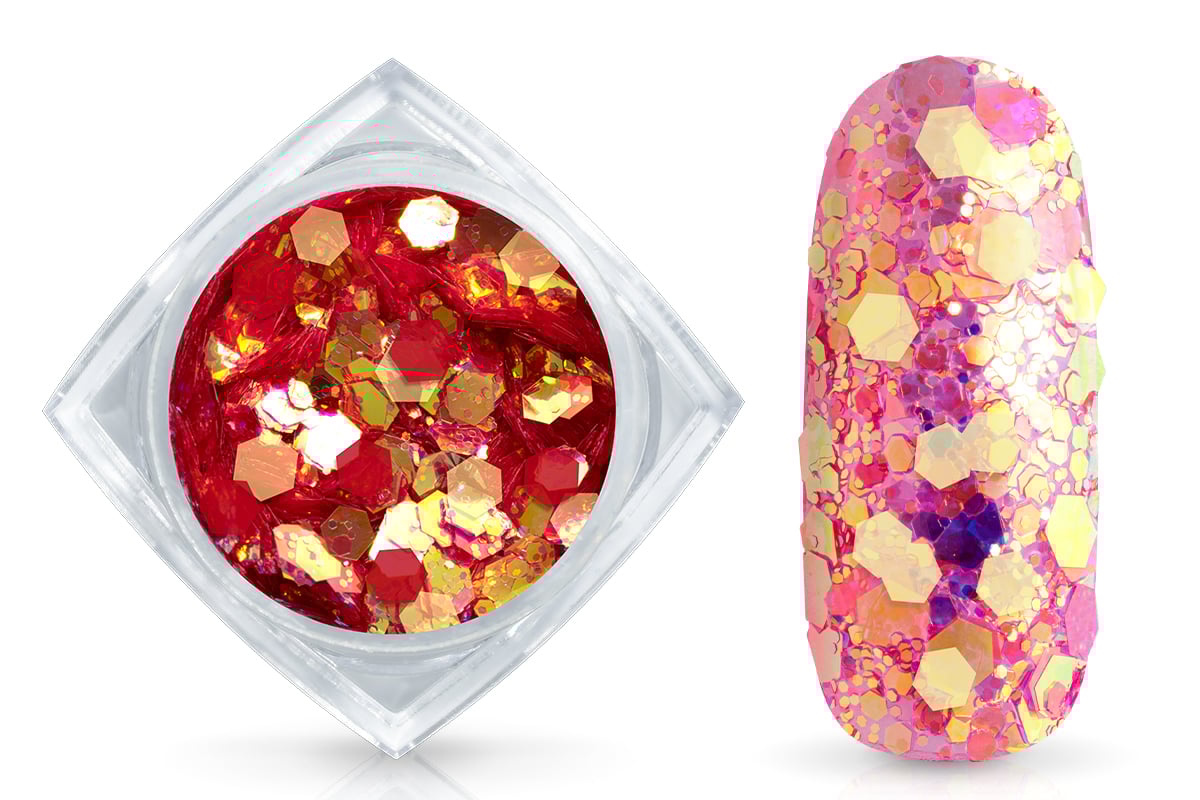 Jolfin Hexagon Glittermix - mermaid peach