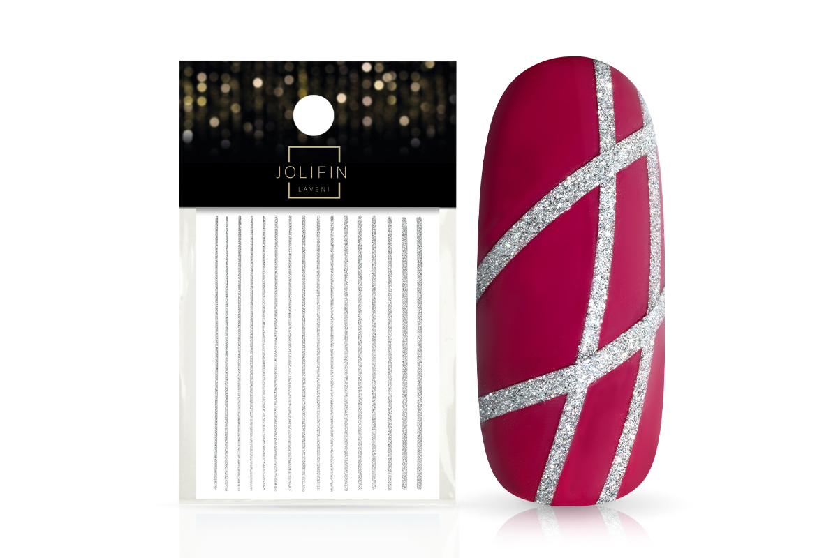 Jolifin LAVENI XL Sticker FlashOn - silver stripes 