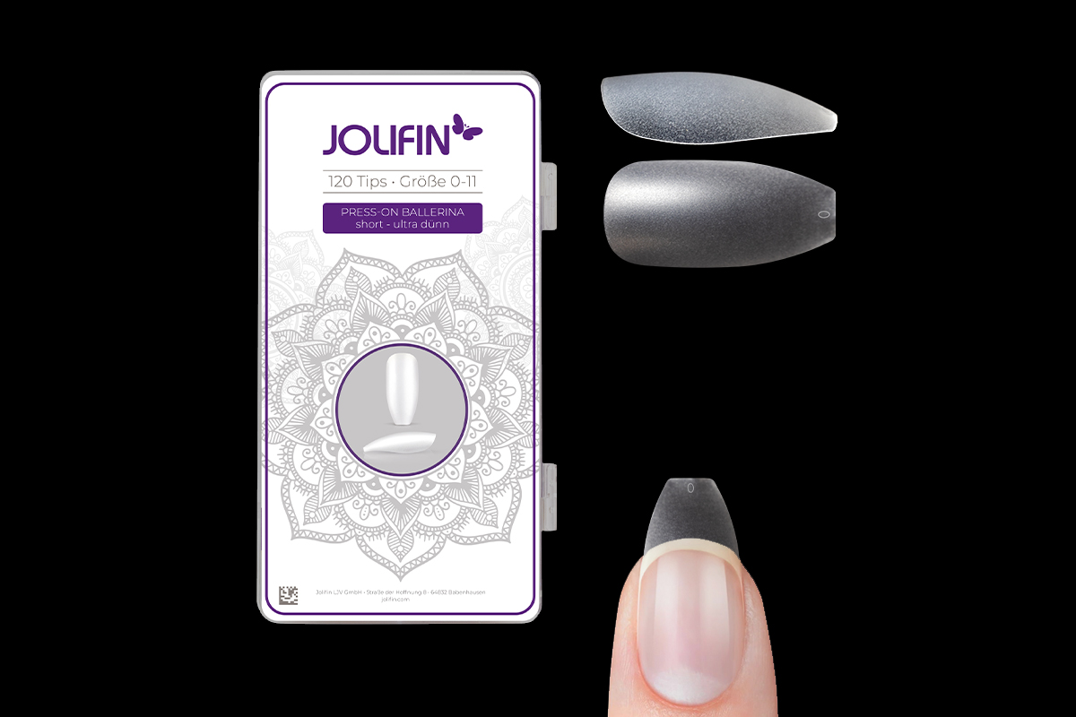 Jolifin 120 tip box Press-On Ballerina short - ultra thin