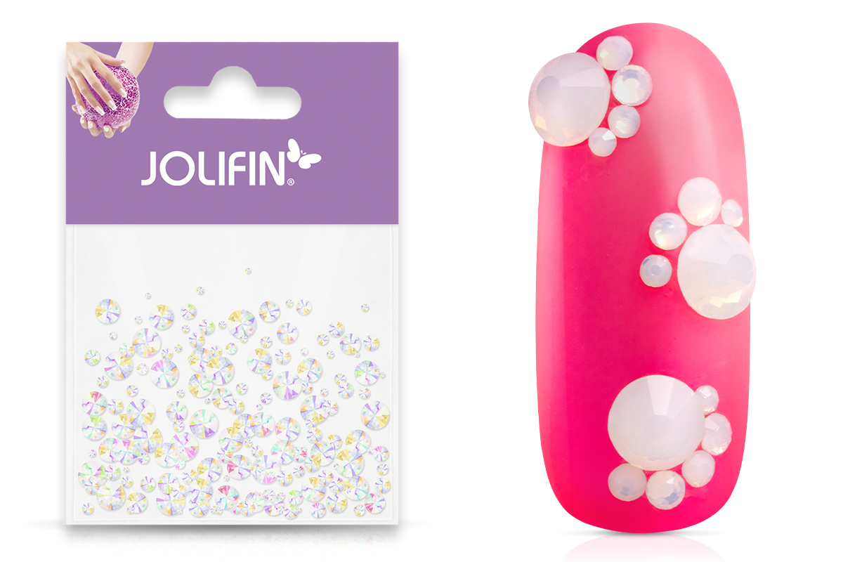 Jolifin Strasssteine 500 Stk - aurora irisierend Mix