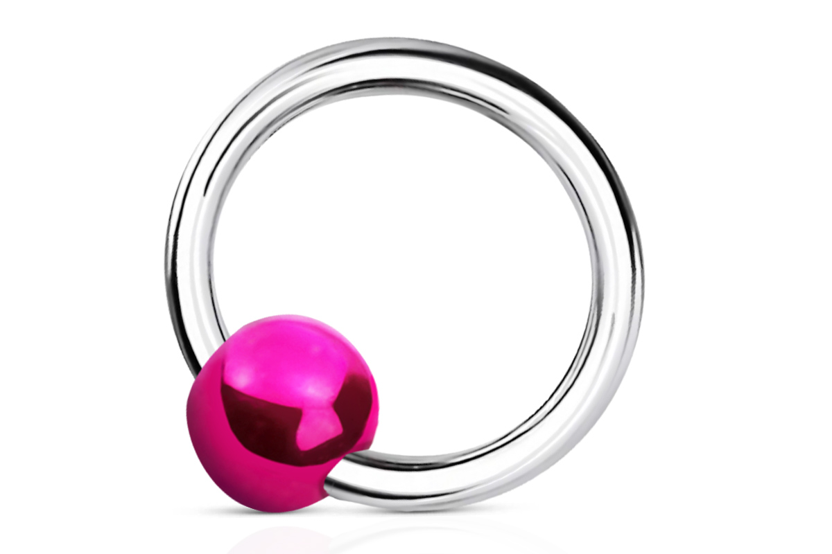 Jolifin Nagel-Piercing 925 Silber - Kugel Pink