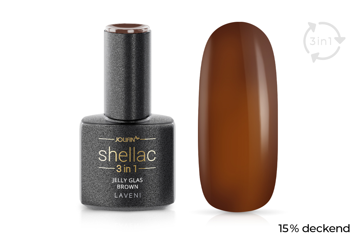 Jolifin LAVENI 3in1 Shellac - Jelly Glas brown 10ml