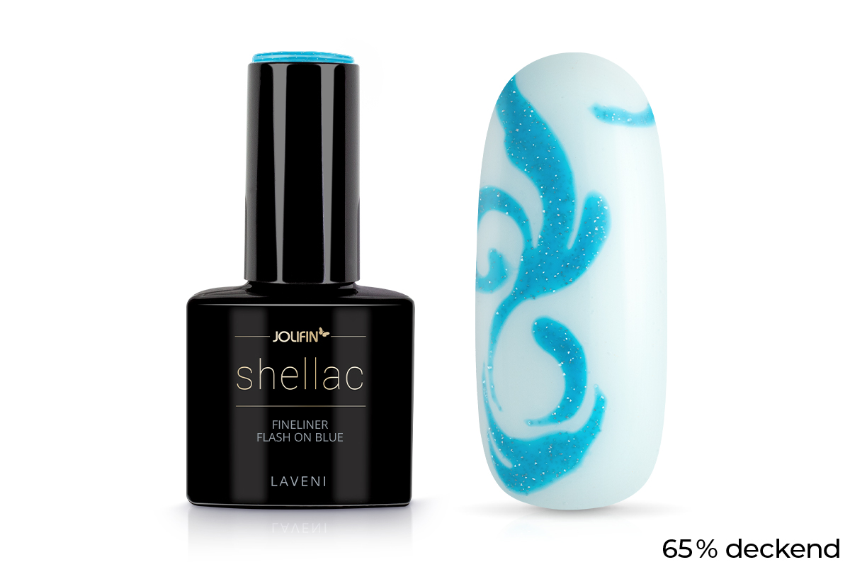 Jolifin LAVENI Shellac Fineliner - FlashOn blue 10ml