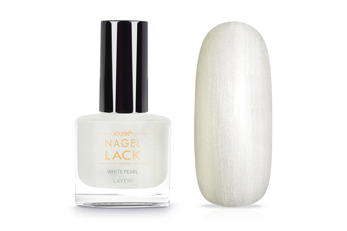 Jolifin LAVENI Nagellack - white pearl 9ml