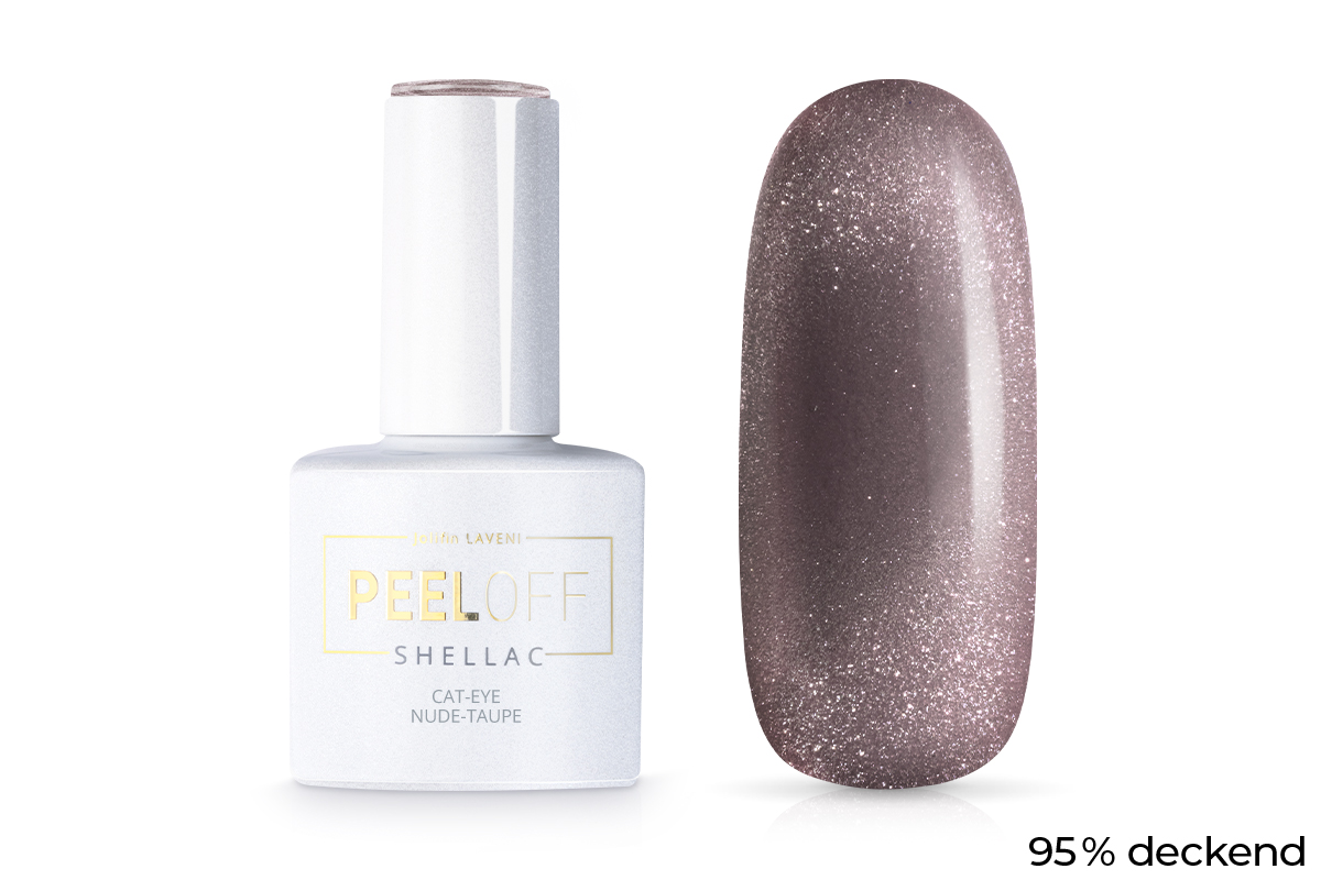 Jolifin LAVENI Shellac PeelOff - Cat-Eye nude-taupe 10ml