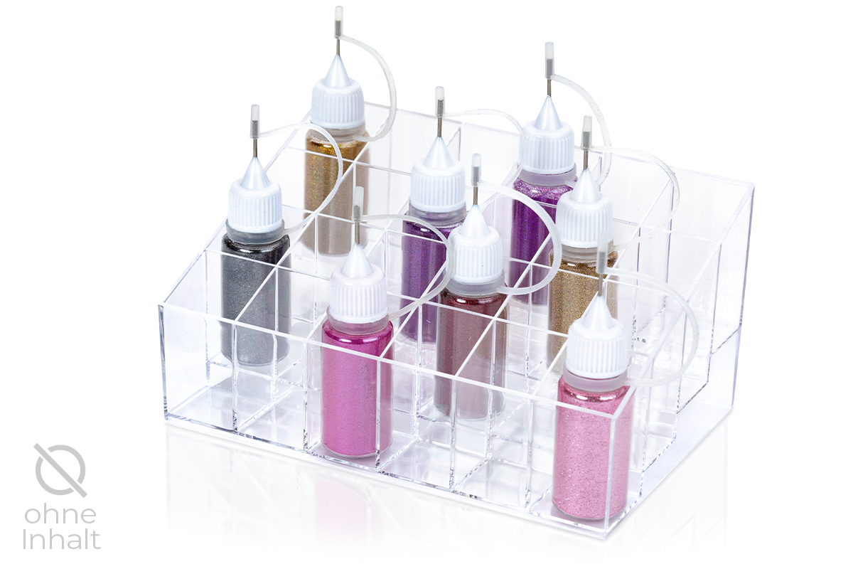 Jolifin tiered display for glitter bottles 