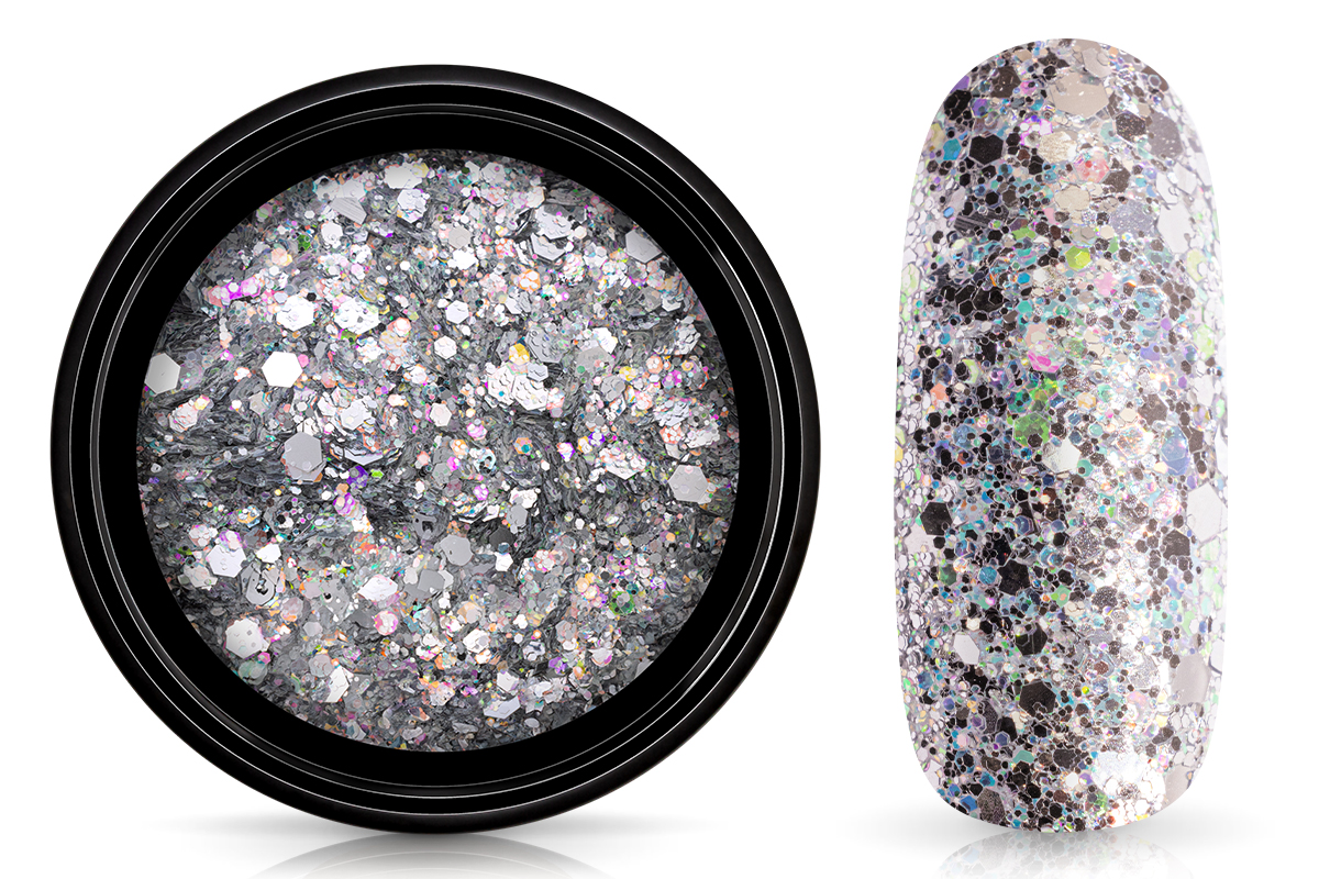 Jolifin LAVENI Glitterpuder - magic silver mix