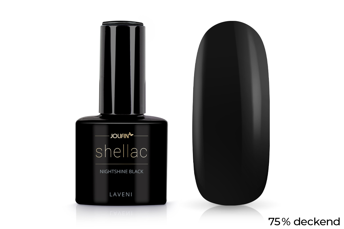 Jolifin LAVENI Shellac - nightshine black 10ml