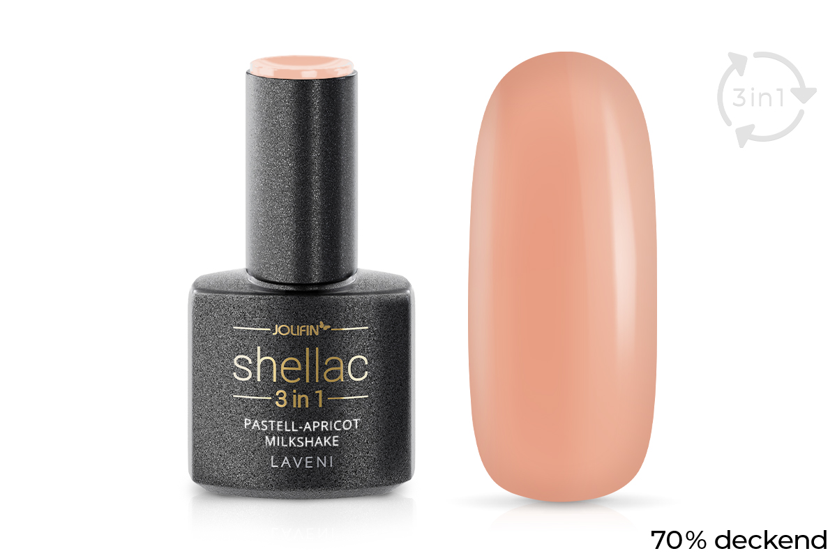 Jolifin LAVENI 3in1 Shellac - pastell-apricot milkshake 10ml