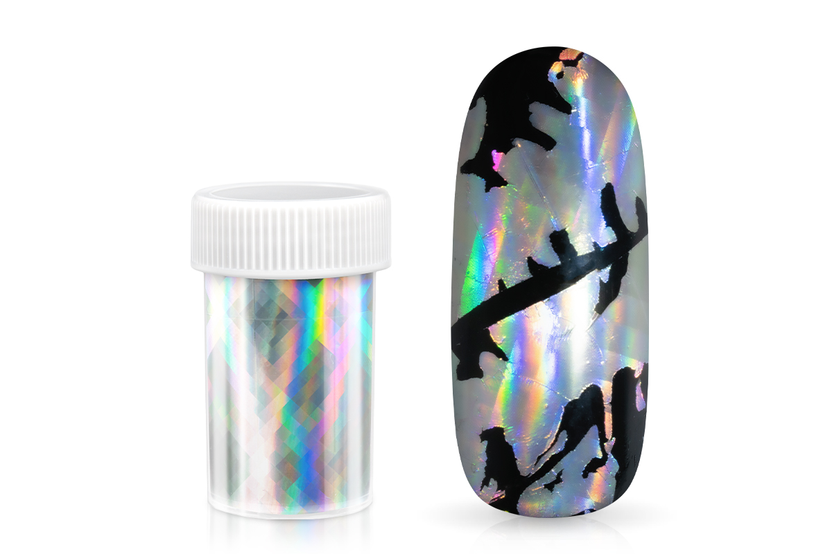 Jolifin Transfer Nagelfolie XL - hologramm silver hypnotized