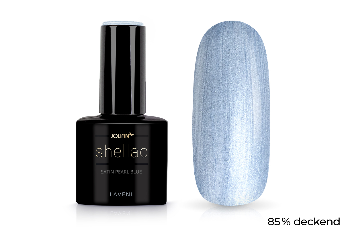 Jolifin LAVENI Shellac - satin pearl blue 10ml