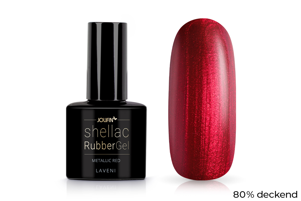 Jolifin LAVENI Shellac RubberBase - metallic red 10ml